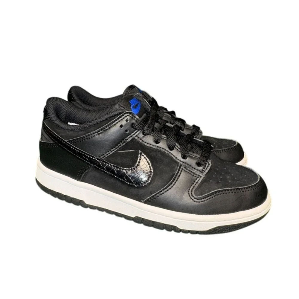 Nike Dunk Low GS Black Croc Swoosh Kids Shoes‎ FV7472-001 Size 6Y